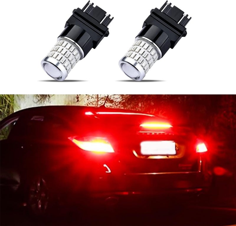 PACLVIO 2Pcs 3157 LED Bulbs, 3056 3156 3057 4157 LED Replacement Bulbs, Super Bright LED Turn Signal Bulbs for Front Rear Turn Signal Light Blinker Parking Side Marker Brake Lights (Brilliant Red) - Image 1